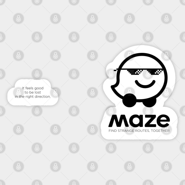 Maze-Waze Logo Spoof (journal version) Sticker by curiousQ